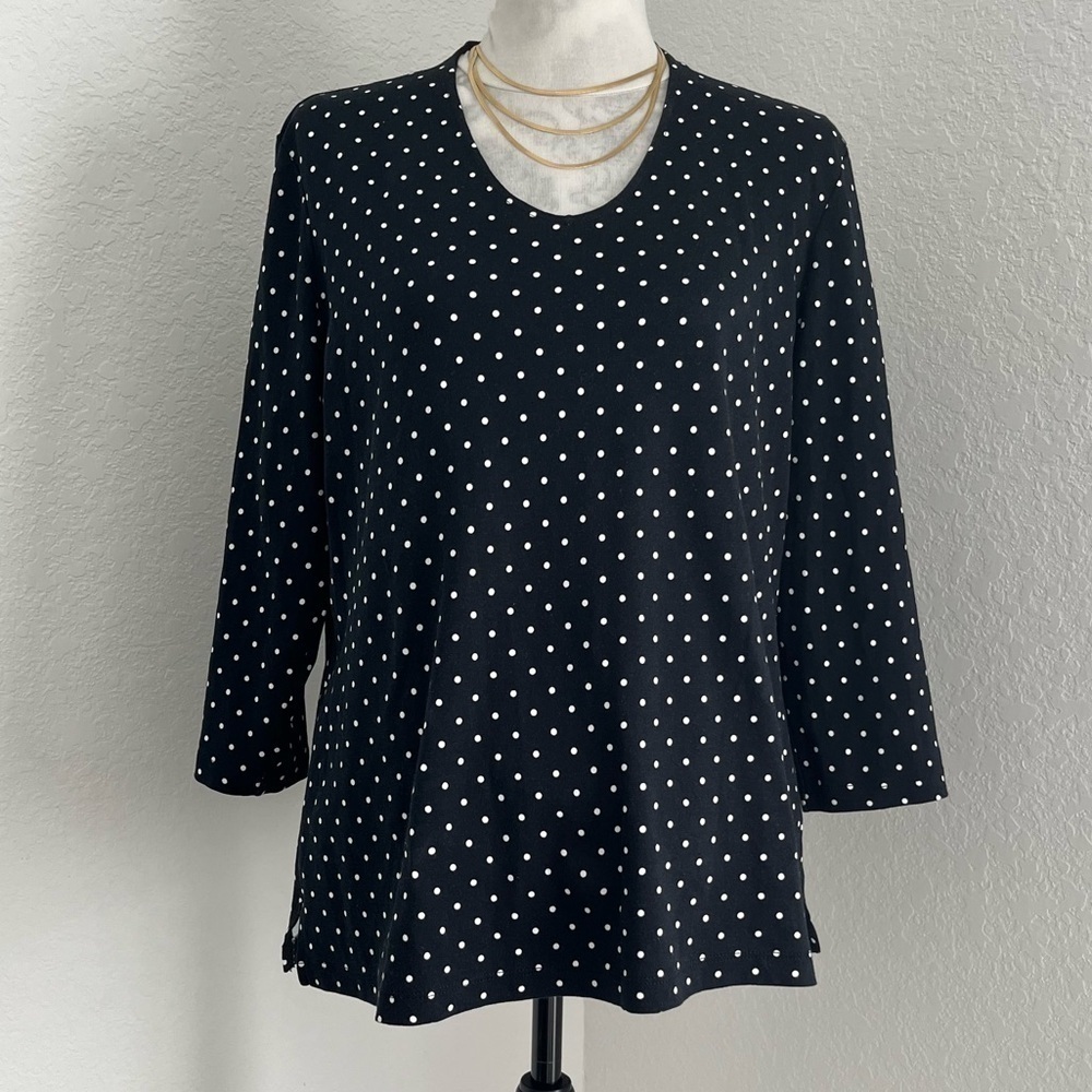 Isaac Mizrahi Live! Printed Pima Cotton V-Neck 3/4-Sleeve Top
